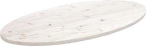 vidaXL Επιφάνεια Τραπεζιού Οβάλ Λευκή 110x55x2,5 εκ. Μασίφ Ξύλο Πεύκου