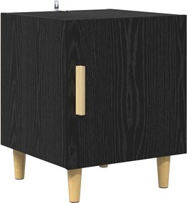 vidaXL Κομοδίνο Μαύρη Οξυά 40 x 40 x 50 cm Επεξεργασμένο Ξύλο