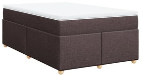 Κρεβάτι Boxspring με Στρώμα Σκούρο Καφέ 120x200 εκ. Υφασμάτινο - Καφέ