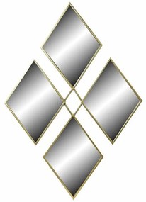 Τοίχο καθρέφτη DKD Home Decor Χρυσό Ρόμπος 63 x 2 x 90 cm