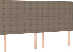 vidaXL Κεφαλάρι Κρεβατιού Μπεζ 200x5x118/128 εκ. Ύφασμα