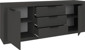 Μπουφές Doha pakoworld σε ανθρακί απόχρωση 210x45x80.5εκ