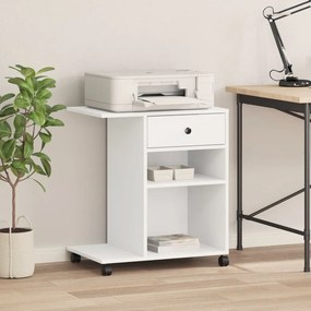 vidaXL Βάση Εκτυπωτή με Ρόδες Λευκή 60x40x68,5 εκ.