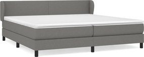 vidaXL Κρεβάτι Boxspring με Στρώμα Σκούρο Γκρι 200x200 εκ. Υφασμάτινο