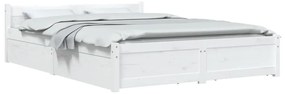 vidaXL Πλαίσιο Κρεβατιού με Συρτάρια Λευκό 120 x 200 εκ.