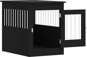 vidaXL Κλουβί Σκύλου Μαύρο 55x80x68 εκ. από Επεξεργασμένο Ξύλο