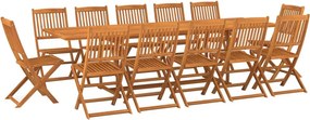 vidaXL Σετ Τραπεζαρίας Κήπου 13 Τεμαχίων 280x90x75 εκ. Μασίφ Ακακία