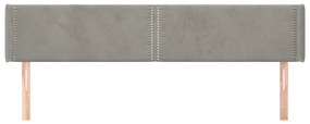 Κεφαλάρι με Πτερύγια Ανοιχτό Γκρι 183x16x78/88 εκ. Βελούδινο 3118688
