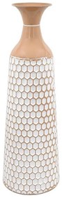 Μεταλλικό Βάζο Δαπέδου FL343 Fylliana Μπεζ - Λευκό Φ22x68 εκ. 22x22x68 εκ.