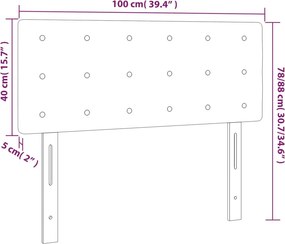 vidaXL Κεφαλάρι Κρεβατιού LED Λευκό 100x5x78/88 εκ. Συνθετ. Δέρμα