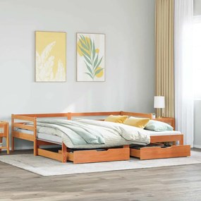 vidaXL Καναπές Κρεβάτι Συρόμενος Χωρίς Στρώμα 80x200 εκ. &amp; Συρτάρια