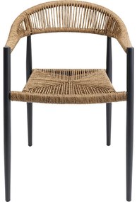 Καρέκλα Palma Με Μπράτσα Καφέ/Μαύρη 56x59x78,5 εκ. - Μπεζ