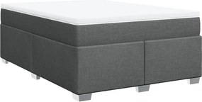 vidaXL Κρεβάτι Boxspring με Στρώμα Σκούρο Γκρι 140x190 εκ. Υφασμάτινο