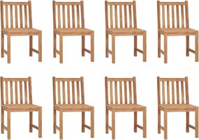 vidaXL Καρέκλες Κήπου 8 τεμ. από Μασίφ Ξύλο Teak