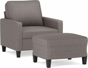vidaXL Πολυθρόνα Taupe 60 εκ. από Υφασμάτινη με Υποπόδιο