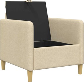 vidaXL Καναπές με Αποθήκευση Κρεμ 72 x 78 x 87 εκ. Πολυεστέρας