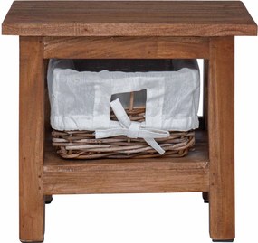 vidaXL Τραπεζάκι Πλευράς Καφέ Μασίφ ξύλο μαόνι