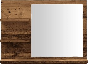 vidaXL Ντουλάπι καθρέφτη μπάνιου Παλιό ξύλο 60x10,5x45 cm