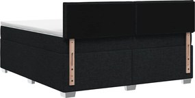 vidaXL Κρεβάτι Box Spring με Στρώμα και LED Μαύρο 140 x 190 cm Ύφασμα