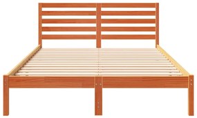 vidaXL Σκελετός Κρεβατιού Καφέ κεριού 140 x 210 cm Μασίφ ξύλο πεύκου
