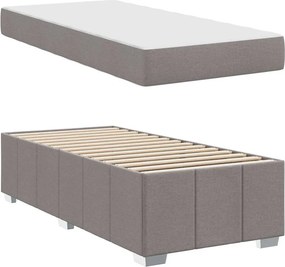 vidaXL Σκελετός Κρεβατιού με στρώμα Taupe 90 x 200 cm ύφασμα