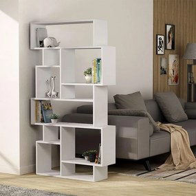 Βιβλιοθήκη Karmato Megapap χρώμα λευκό 96x25,5x168,5εκ.