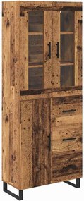 vidaXL Highboard 2 pcs Παλιό Ξύλο 69,5 x 34 x 180 εκ.