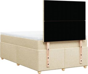 vidaXL Κρεβάτι Boxspring με Στρώμα Κρεμ 120x190 εκ. Υφασμάτινο