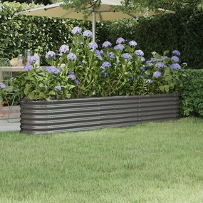 vidaXL Ζαρντινιέρα Γκρι 224x40x36 εκ. Γαλβανισμένος χάλυβας