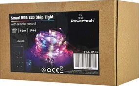POWERTECH smart LED καλωδιοταινία HLL-0132, RGB, IP44, Bluetooth, 15m