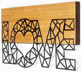Διακοσμητικό Τοίχου Love 899SKL2310 58x3x30cm Walnut-Black Wallity Metal,Wood