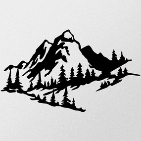Διακοσμητικό Τοίχου Mountain 279ENZ1128 47x40cm Black Wallity Metal