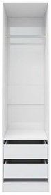 vidaXL Ντουλάπα με Συρτάρια Γυαλιστερό Λευκό 50x50x200 εκ. Επεξ. Ξύλο