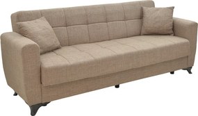 Σετ σαλονιού 2τεμ Modesto pakoworld ύφασμα σε ανοιχτή καφέ απόχρωση