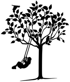 Διακοσμητικό Τοίχου Swinging Kid 899SKL2596 56x70cm Black Wallity Μέταλλο