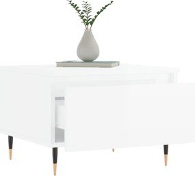 vidaXL Τραπεζάκια Σαλονιού 2 τεμ. Γυαλ. Λευκό 50x46x35 εκ. Επεξ. Ξύλο