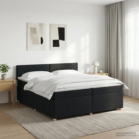 vidaXL Κρεβάτι box spring με στρώμα Μαύρο 200 x 200 cm Ύφασμα