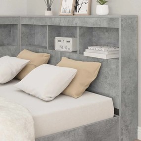 vidaXL Κεφαλάρι Αποθήκης Γκρι σκυροδέματος 120 cm Επεξεργασμένο ξύλο
