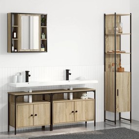 vidaXL Σετ Επίπλων Μπάνιου 4 pcs Sonoma Δρυς 33 x 33 x 185.5 εκ