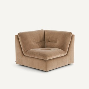 Γωνιακή πολυθρόνα σύνθεσης 90° από βελούδο stonewashed, GIULIANO