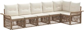 vidaXL Σετ Καναπέ Κήπου 6 pcs Μπεζ συνθετικό ρατάν
