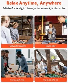 VEVOR 106 cm Folding Foosball Soccer Game Table Standard Size Table for Home