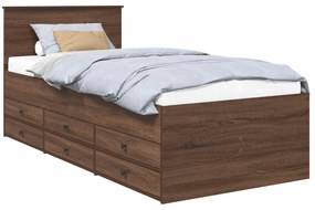 vidaXL Καναπές Κρεβάτι με συρτάρι Καφέ δρυς και Μαύρο 100 x 200 cm