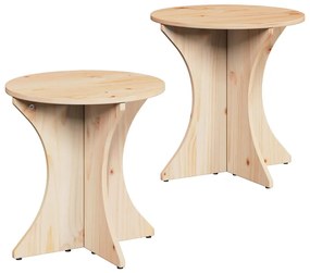vidaXL Τραπεζάκι σαλονιού 2 pcs Φυσικό Μασίφ ξύλο πεύκου
