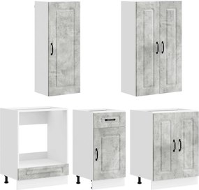 vidaXL Μονάδα κουζίνας KALMAR 5 pcs Γκρι Σκυροδέματος