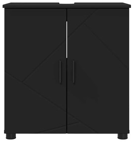 vidaXL Ντουλάπι Μπάνιου Μαύρο 61 x 35 x 64 εκ. Επεξεργασμένο ξύλο