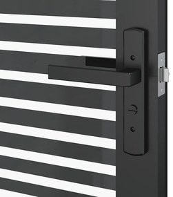 vidaXL Εσωτερική Πόρτα Μαύρο 93 x 201.5 cm Tempered γυαλί, Αλουμίνιο