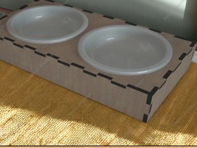 Intra απο ξύλο plywood 3mm-4mm πάχος – Ξύλινη βάση για μπολ για σκύλους / Τροφοδότης για γάτες για σκύλους Δίασταση 20x20 cm INTRAFABR-91940483