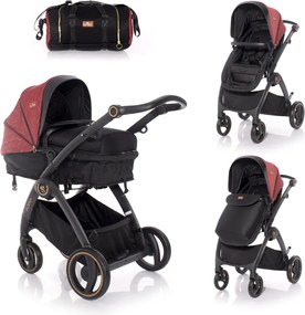 BABY STROLLER ADRIA BLACK&amp;RED