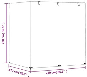 Κάλυμμα Κούνιας με 12 Κρίκους 220x177x220 εκ. Πολυαιθυλένιο - Μαύρο